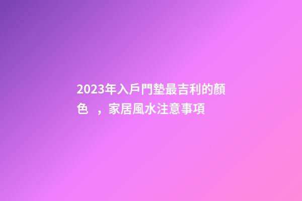 2023年入戶門墊最吉利的顏色，家居風水注意事項